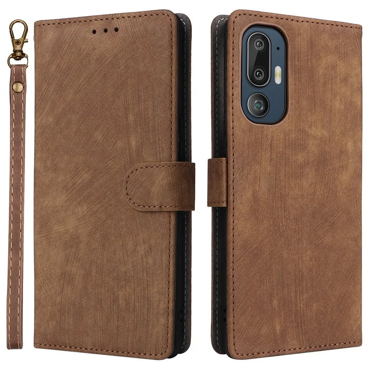 For HTC U24 Pro 5G Case RFID Blocking Wallet Leather Phone Cover with Strap