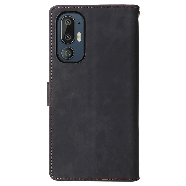 For HTC U24 Pro 5G Case RFID Blocking Wallet Leather Phone Cover with Strap