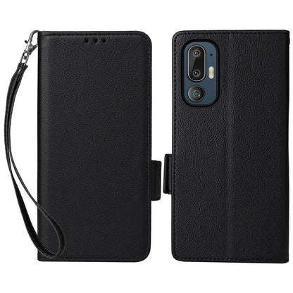 For HTC U24 Pro 5G Case Litchi Texture Leather Phone Cover with Strap