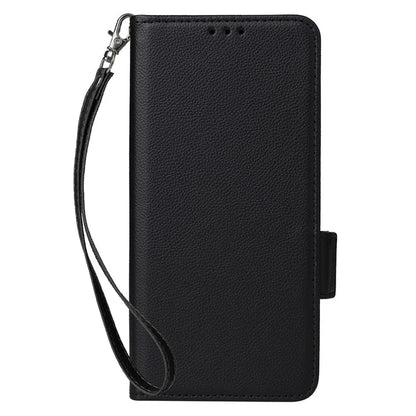 For HTC U24 Pro 5G Case Litchi Texture Leather Phone Cover with Strap