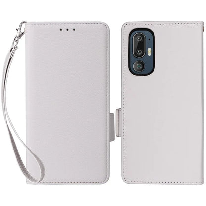 For HTC U24 Pro 5G Case Litchi Texture Leather Phone Cover with Strap
