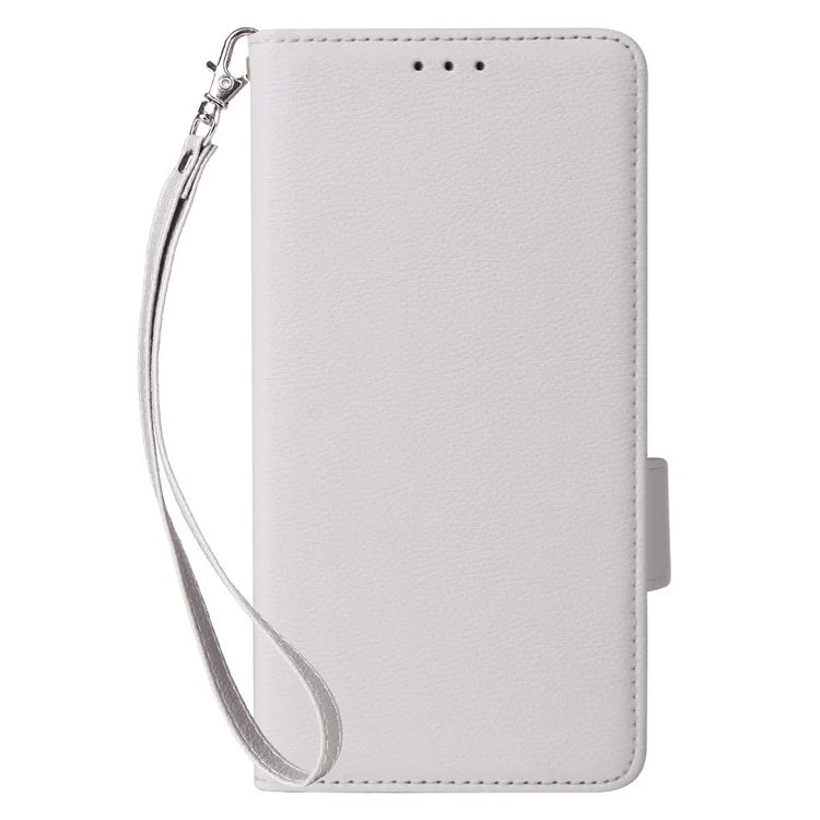 For HTC U24 Pro 5G Case Litchi Texture Leather Phone Cover with Strap
