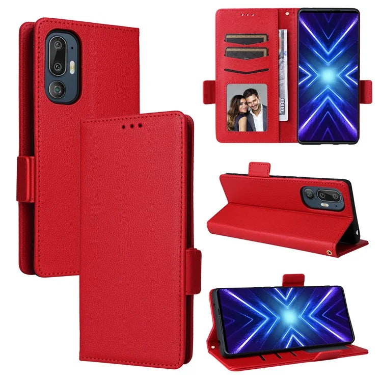 For HTC U24 Pro 5G Case Litchi Texture Leather Phone Cover with Strap