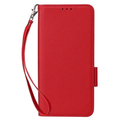 For HTC U24 Pro 5G Case Litchi Texture Leather Phone Cover with Strap