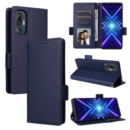 For HTC U24 Pro 5G Case Litchi Texture Leather Phone Cover with Strap