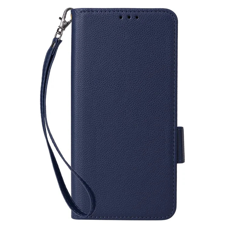 For HTC U24 Pro 5G Case Litchi Texture Leather Phone Cover with Strap