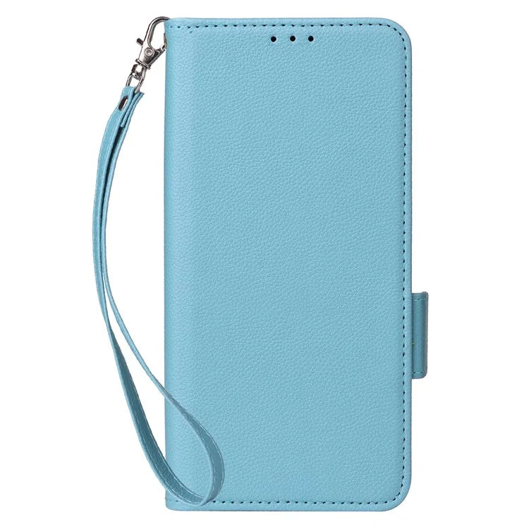 For HTC U24 Pro 5G Case Litchi Texture Leather Phone Cover with Strap