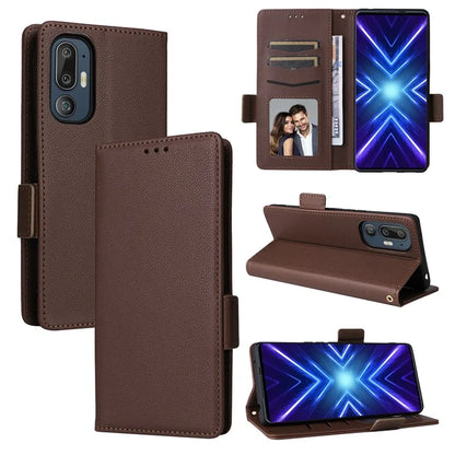 For HTC U24 Pro 5G Case Litchi Texture Leather Phone Cover with Strap