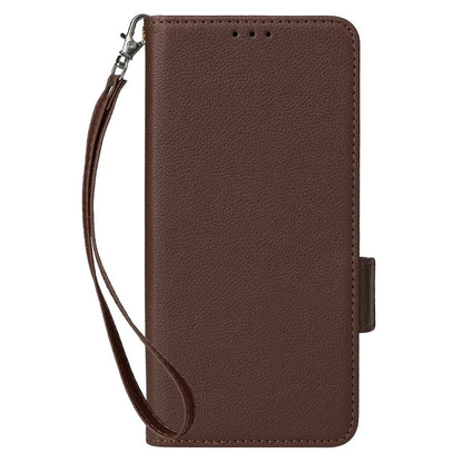 For HTC U24 Pro 5G Case Litchi Texture Leather Phone Cover with Strap