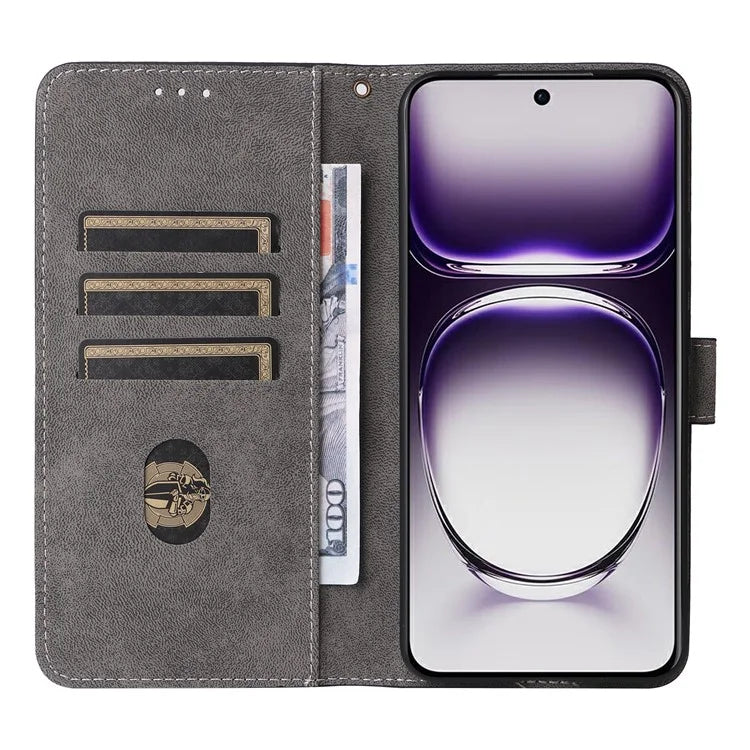 For Oppo Reno12 5G (Global) Case with Hand Strap RFID Blocking Leather Phone Cover
