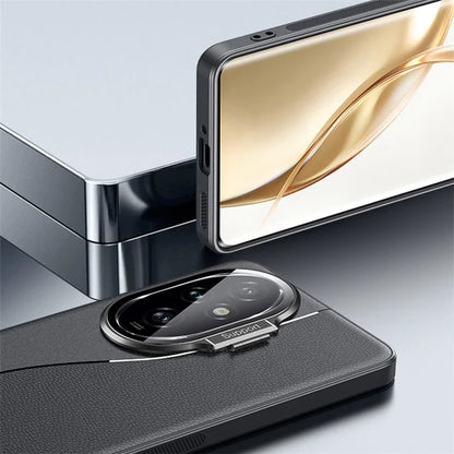 For Honor 200 Pro 5G Case Leather+TPU+PC Anti-Scratch Phone Cover with Camera Cover Kickstand