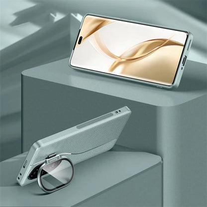 For Honor 200 Pro 5G Case Leather+TPU+PC Anti-Scratch Phone Cover with Camera Cover Kickstand