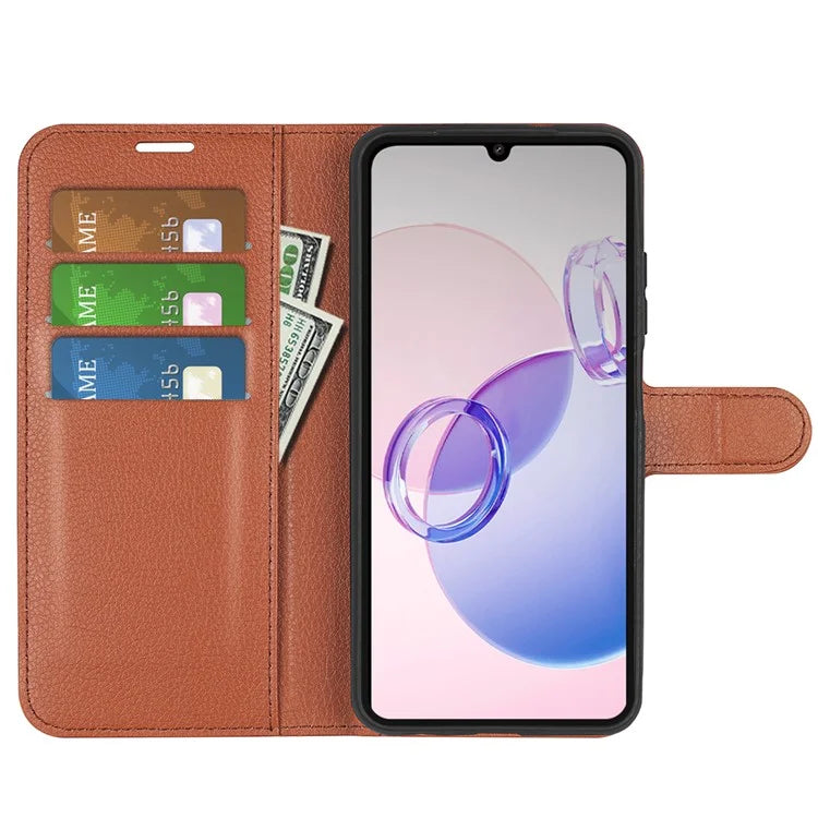 For Xiaomi Redmi 13C 5G / Redmi 13R 5G Case Leather Phone Cover Litchi Texture