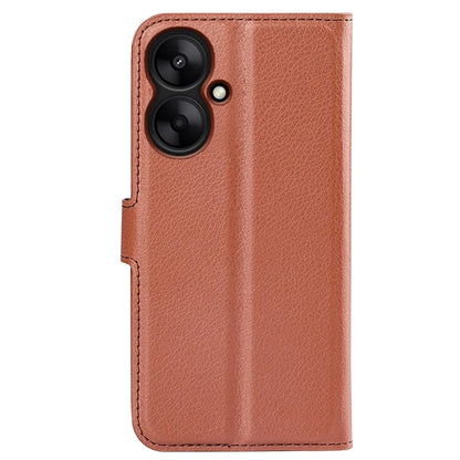 For Xiaomi Redmi 13C 5G / Redmi 13R 5G Case Leather Phone Cover Litchi Texture