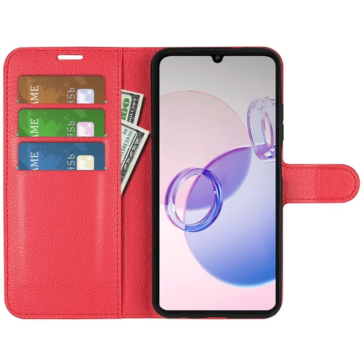 For Xiaomi Redmi 13C 5G / Redmi 13R 5G Case Leather Phone Cover Litchi Texture