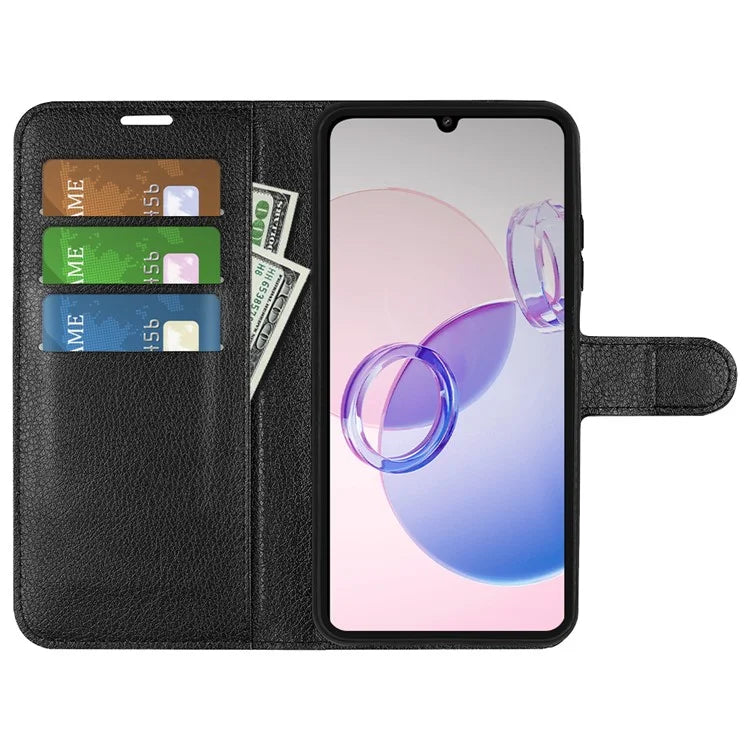 For Xiaomi Redmi 13C 5G / Redmi 13R 5G Case Leather Phone Cover Litchi Texture