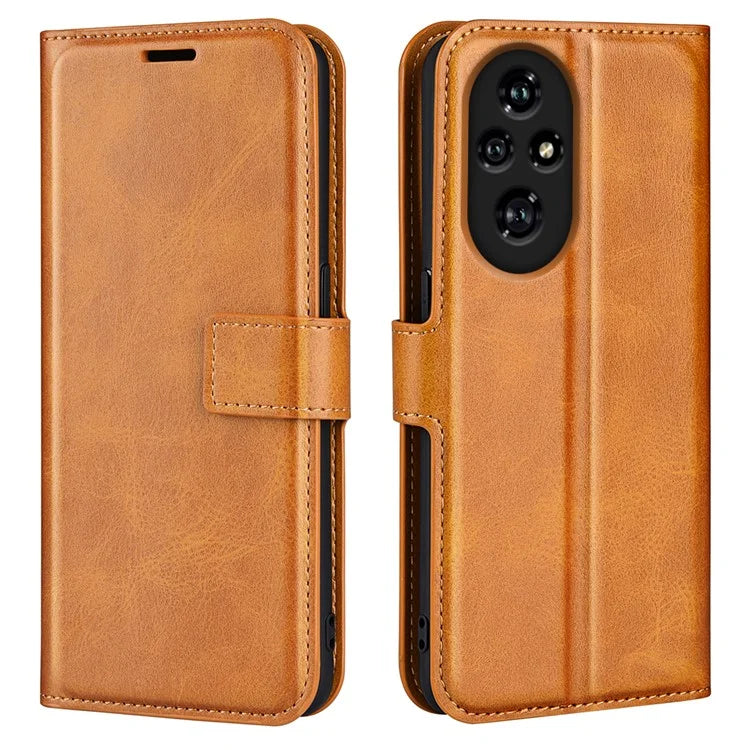 For Honor 200 Pro 5G Case Magnetic Clasp Shockproof Leather Phone Cover Calf Texture