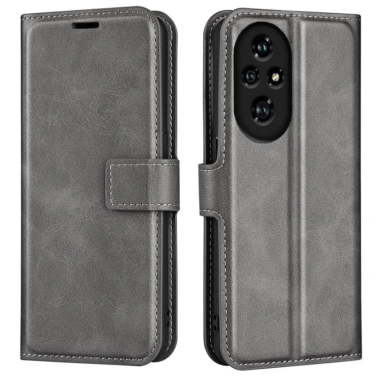 For Honor 200 Pro 5G Case Magnetic Clasp Shockproof Leather Phone Cover Calf Texture