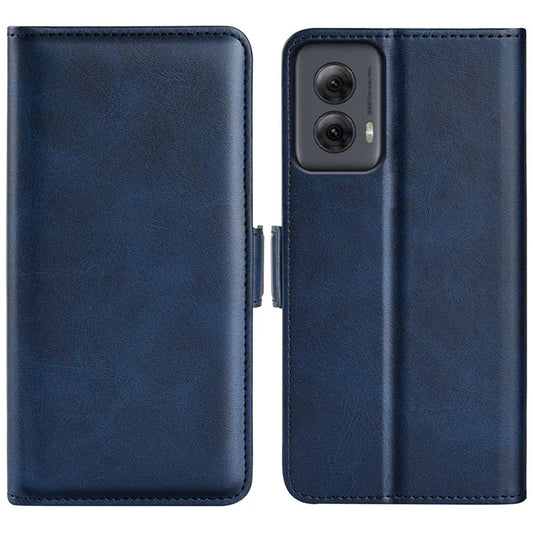 For Motorola Moto G Power (2024) Case Calf Texture Leather Phone Cover Dual Magnetic Clasp