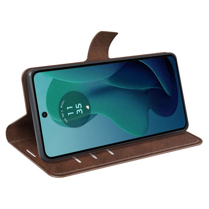 For Motorola Moto G 5G (2024) Wallet Case Calf Texture Leather Phone Cover