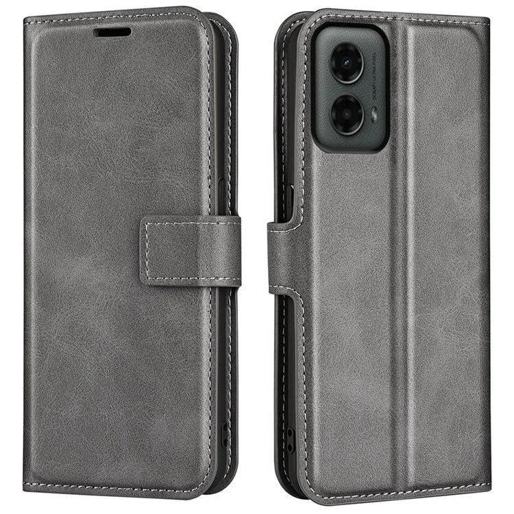 For Motorola Moto G 5G (2024) Wallet Case Calf Texture Leather Phone Cover