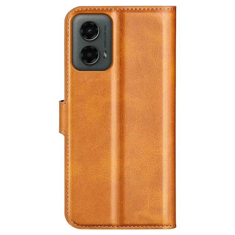 For Motorola Moto G 5G (2024) Wallet Case Calf Texture Leather Phone Cover
