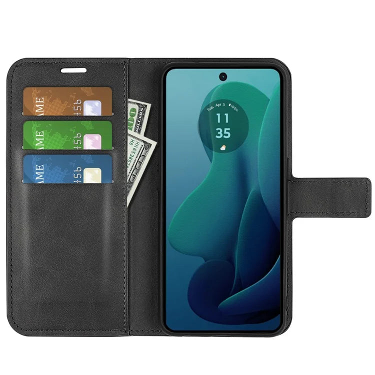 For Motorola Moto G 5G (2024) Wallet Case Calf Texture Leather Phone Cover