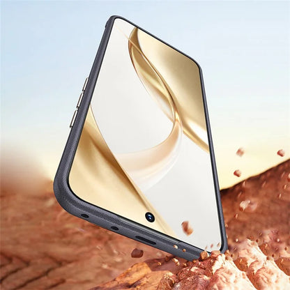 For Honor 200 5G Phone Case Metal Lens Frame PU Leather+TPU Shockproof Cover