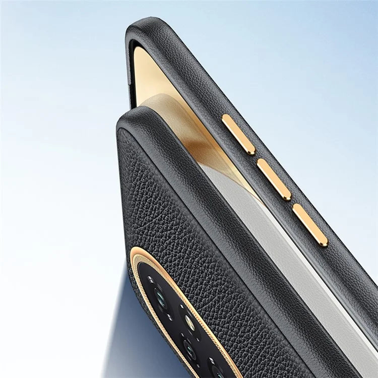 For Honor 200 5G Phone Case Metal Lens Frame PU Leather+TPU Shockproof Cover