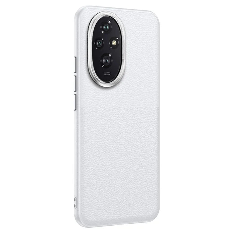 For Honor 200 5G Phone Case Metal Lens Frame PU Leather+TPU Shockproof Cover