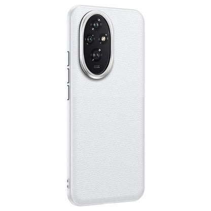 For Honor 200 5G Phone Case Metal Lens Frame PU Leather+TPU Shockproof Cover