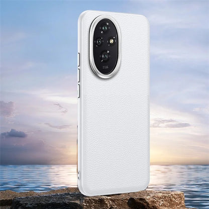 For Honor 200 5G Phone Case Metal Lens Frame PU Leather+TPU Shockproof Cover