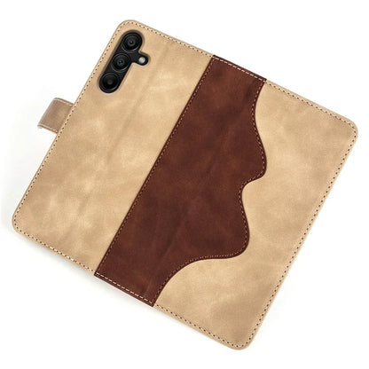 For Samsung Galaxy M15 5G Case Dual Color Splicing Phone Leather Cover