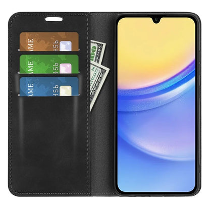 For Samsung Galaxy M15 5G Case Skin Feel Anti-Scratch Leather Wallet Phone Cover