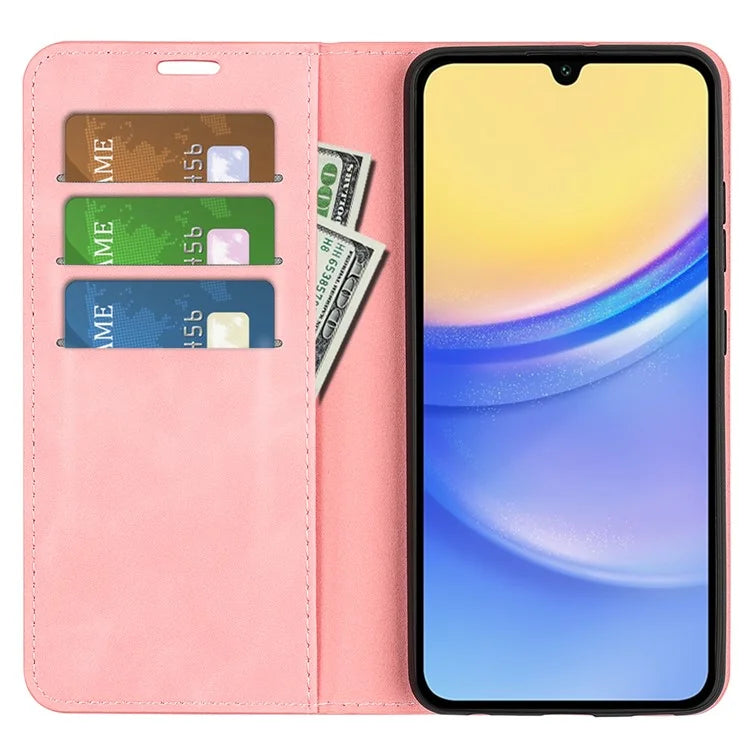 For Samsung Galaxy M15 5G Case Skin Feel Anti-Scratch Leather Wallet Phone Cover