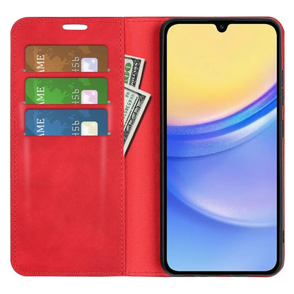 For Samsung Galaxy M15 5G Case Skin Feel Anti-Scratch Leather Wallet Phone Cover