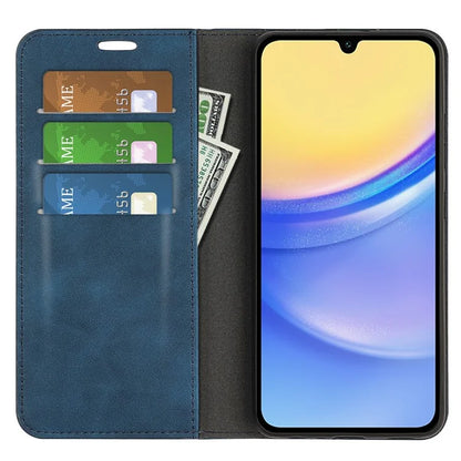For Samsung Galaxy M15 5G Case Skin Feel Anti-Scratch Leather Wallet Phone Cover