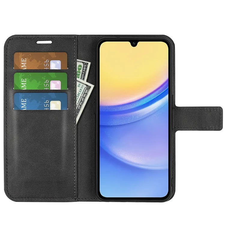 For Samsung Galaxy M15 5G Case Leather Magnetic Clasp Wallet Phone Cover Calf Texture