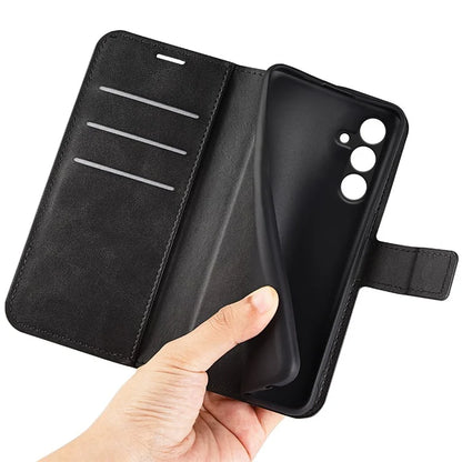 For Samsung Galaxy M15 5G Case Leather Magnetic Clasp Wallet Phone Cover Calf Texture