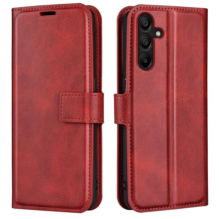 For Samsung Galaxy M15 5G Case Leather Magnetic Clasp Wallet Phone Cover Calf Texture