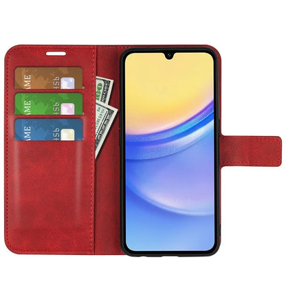 For Samsung Galaxy M15 5G Case Leather Magnetic Clasp Wallet Phone Cover Calf Texture