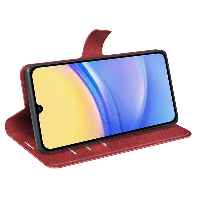 For Samsung Galaxy M15 5G Case Leather Magnetic Clasp Wallet Phone Cover Calf Texture