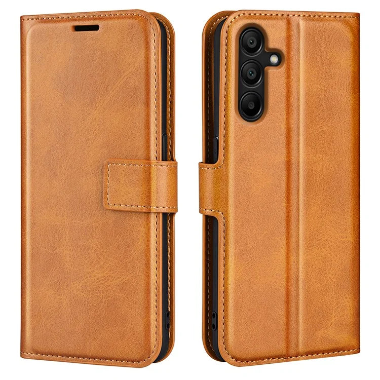 For Samsung Galaxy M15 5G Case Leather Magnetic Clasp Wallet Phone Cover Calf Texture