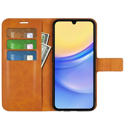 For Samsung Galaxy M15 5G Case Leather Magnetic Clasp Wallet Phone Cover Calf Texture