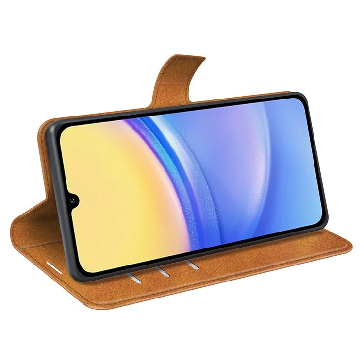 For Samsung Galaxy M15 5G Case Leather Magnetic Clasp Wallet Phone Cover Calf Texture
