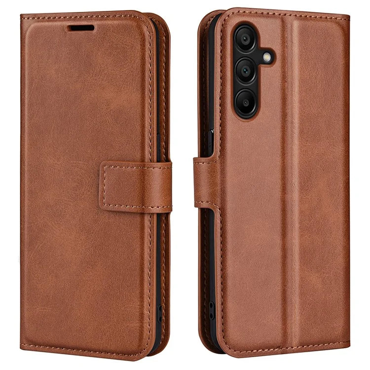 For Samsung Galaxy M15 5G Case Leather Magnetic Clasp Wallet Phone Cover Calf Texture