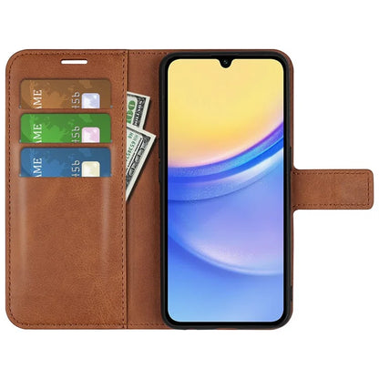 For Samsung Galaxy M15 5G Case Leather Magnetic Clasp Wallet Phone Cover Calf Texture