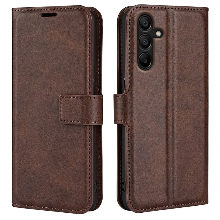 For Samsung Galaxy M15 5G Case Leather Magnetic Clasp Wallet Phone Cover Calf Texture