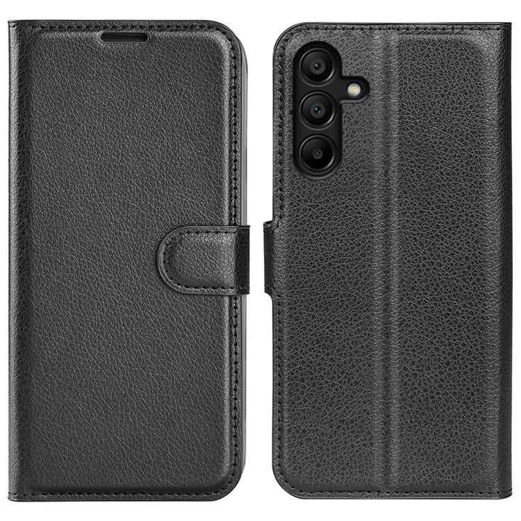 For Samsung Galaxy M15 5G Case Litchi Texture Leather Phone Cover Card Slot Magnetic Clasp