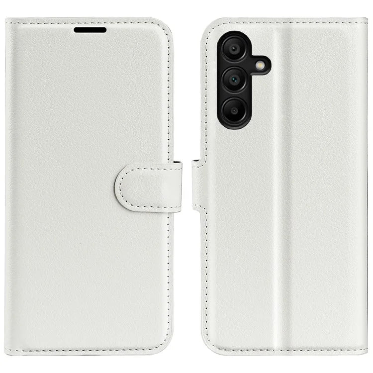 For Samsung Galaxy M15 5G Case Litchi Texture Leather Phone Cover Card Slot Magnetic Clasp